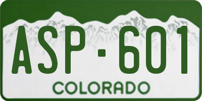 CO license plate ASP601