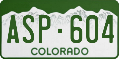CO license plate ASP604