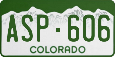 CO license plate ASP606