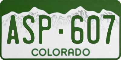 CO license plate ASP607