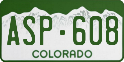 CO license plate ASP608