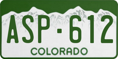 CO license plate ASP612