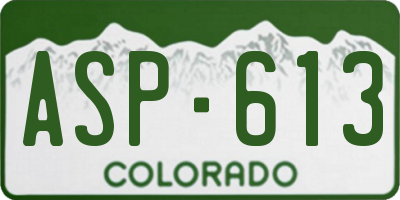 CO license plate ASP613