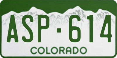 CO license plate ASP614