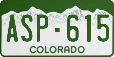 CO license plate ASP615