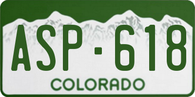CO license plate ASP618