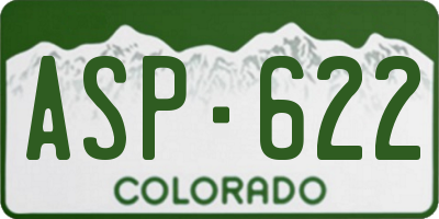 CO license plate ASP622