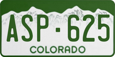 CO license plate ASP625