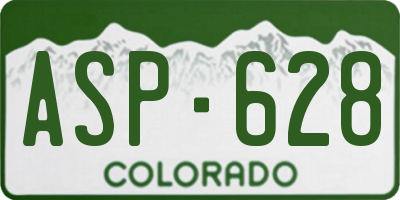 CO license plate ASP628
