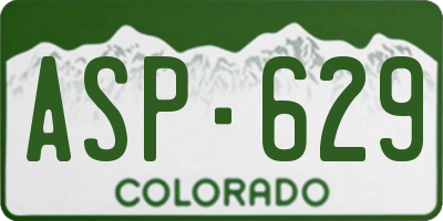 CO license plate ASP629