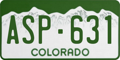 CO license plate ASP631