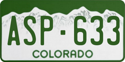 CO license plate ASP633