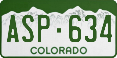 CO license plate ASP634