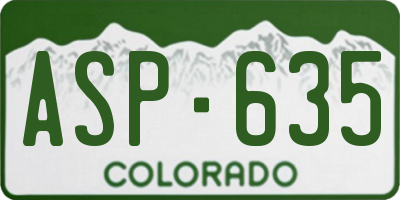 CO license plate ASP635