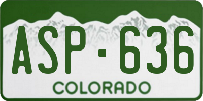 CO license plate ASP636