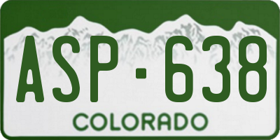 CO license plate ASP638