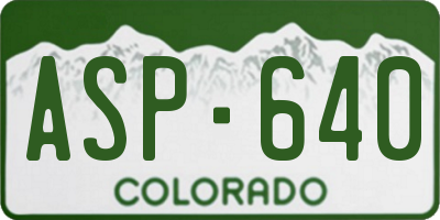 CO license plate ASP640
