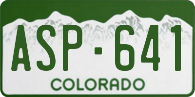CO license plate ASP641