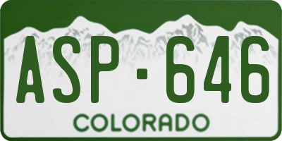 CO license plate ASP646