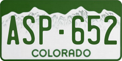 CO license plate ASP652