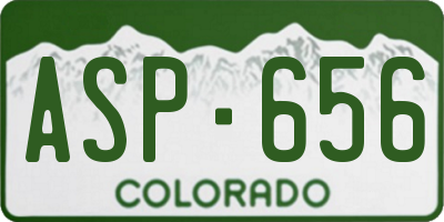 CO license plate ASP656