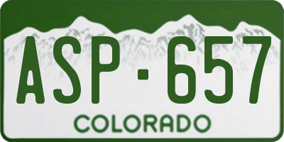 CO license plate ASP657