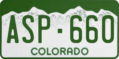 CO license plate ASP660