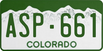 CO license plate ASP661