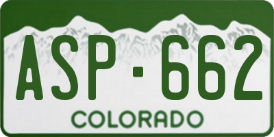 CO license plate ASP662