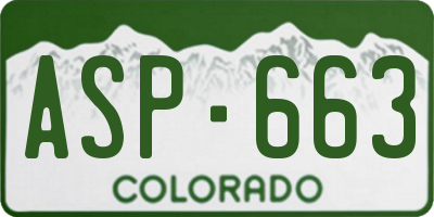 CO license plate ASP663