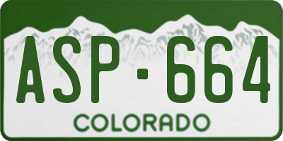 CO license plate ASP664