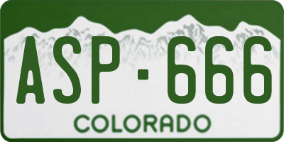 CO license plate ASP666