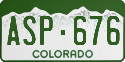 CO license plate ASP676