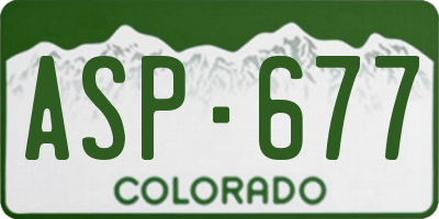 CO license plate ASP677