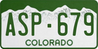 CO license plate ASP679
