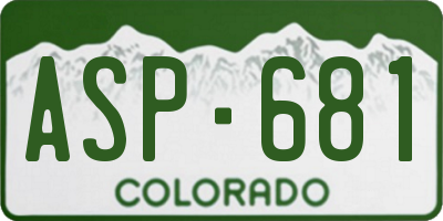 CO license plate ASP681