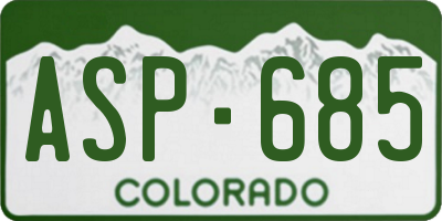 CO license plate ASP685