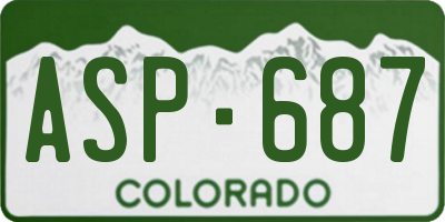 CO license plate ASP687