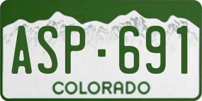 CO license plate ASP691
