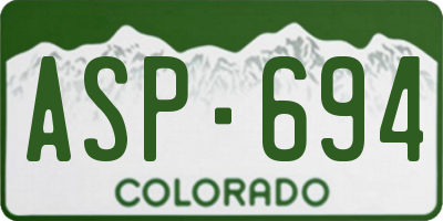 CO license plate ASP694