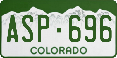 CO license plate ASP696