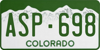 CO license plate ASP698