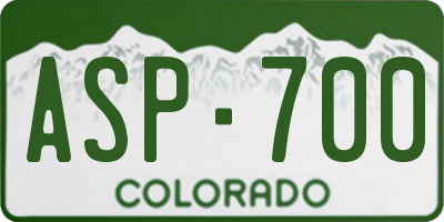 CO license plate ASP700