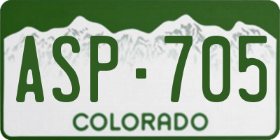 CO license plate ASP705