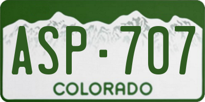 CO license plate ASP707