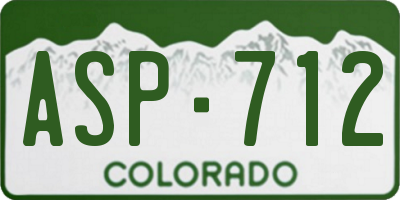 CO license plate ASP712