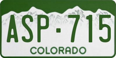 CO license plate ASP715