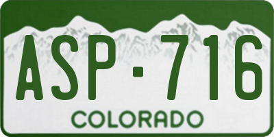 CO license plate ASP716