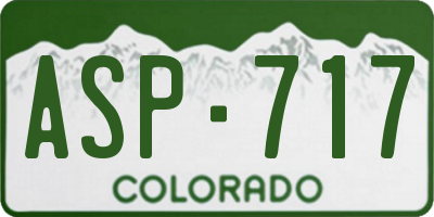 CO license plate ASP717