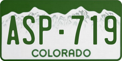 CO license plate ASP719